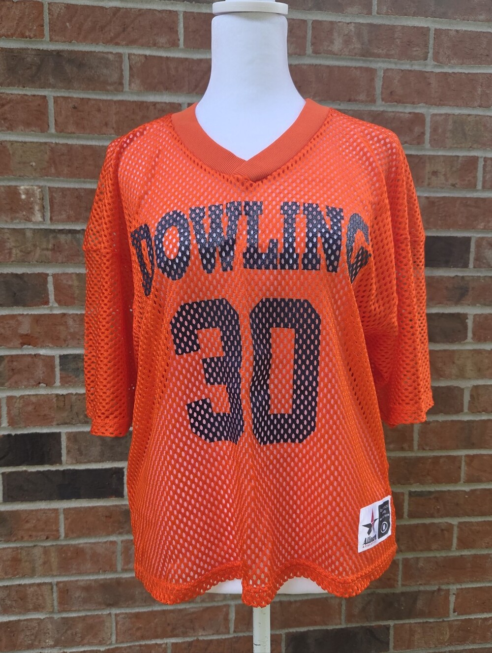 Alleson Athletic Orange Mesh Dowling Practice Jersey Shirt Size M